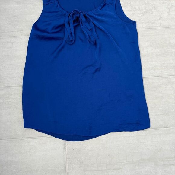 Willi Smith Blouse Sleeveless Top Flowy Blue Lightweight Silk-feel Small Tank - Picture 2 of 7